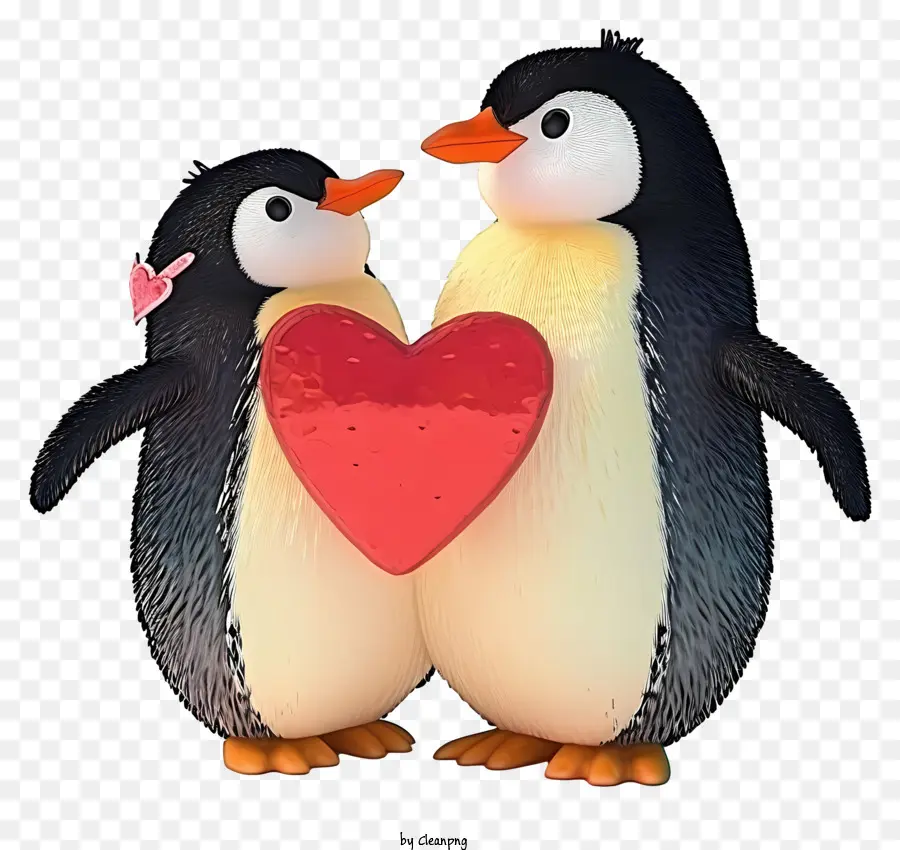 Реалистичный 3d Валентин Пингвин，пингвины PNG