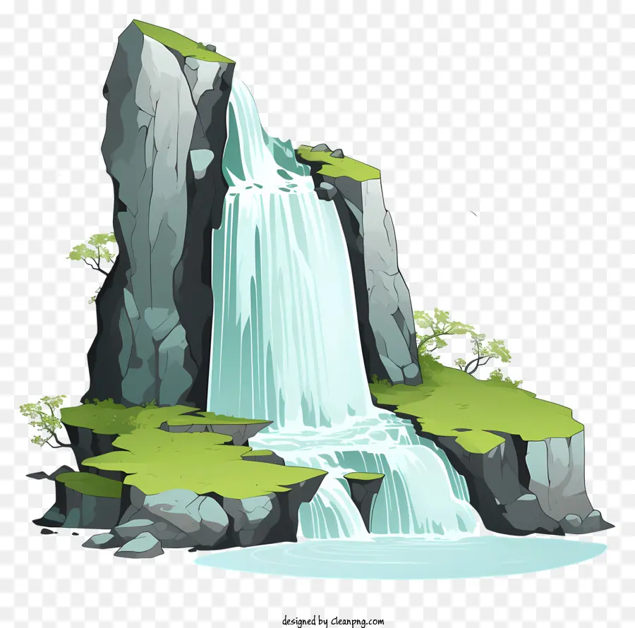 Ручная ручная водопад，горные пейзажи PNG