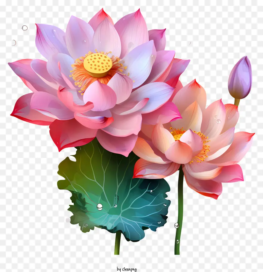 разноцветные краски лотос цветок，цветы лотоса PNG