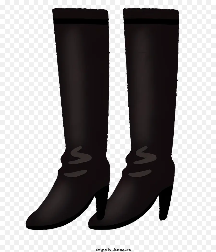 Мода，черные носки высокого колена PNG