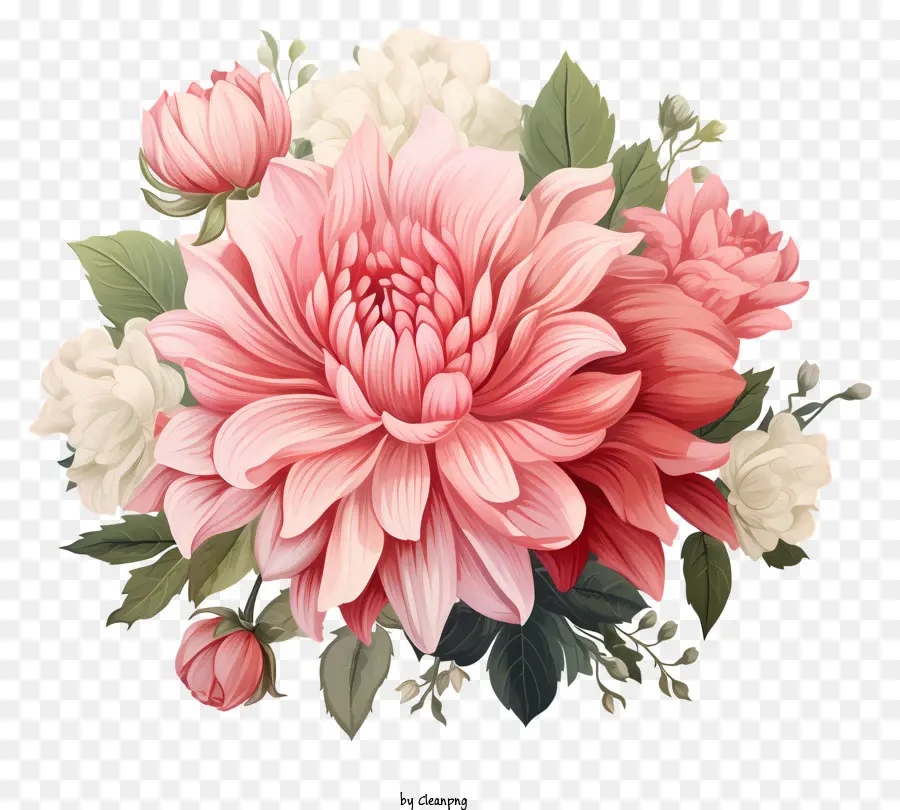 эскиз стиль розовый цветок，букет PNG