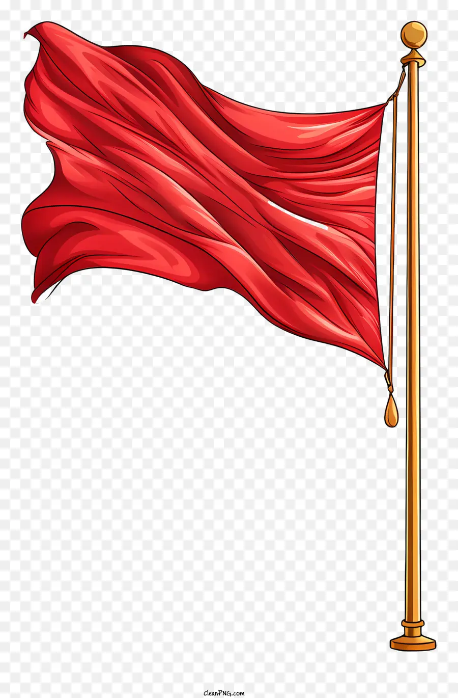 Красный флаг в стиле каракули，красный флаг PNG