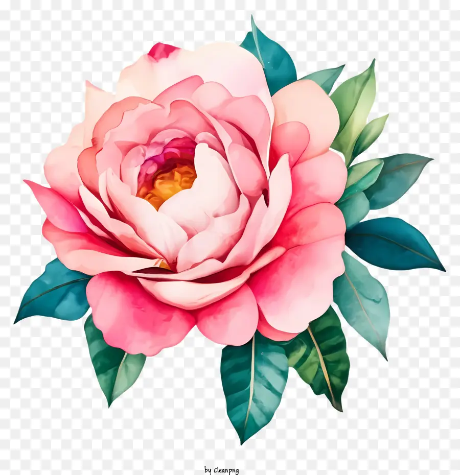 розовый цветок в стиле рисования，пион цветок PNG