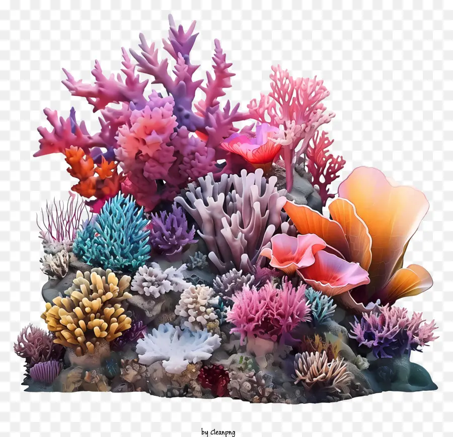 Реалистичный 3d коралловый риф，Коралловый риф PNG