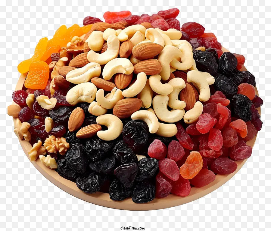 Плоские сушеные фрукты и орехи смесь，высушенные фрукты и орехи PNG