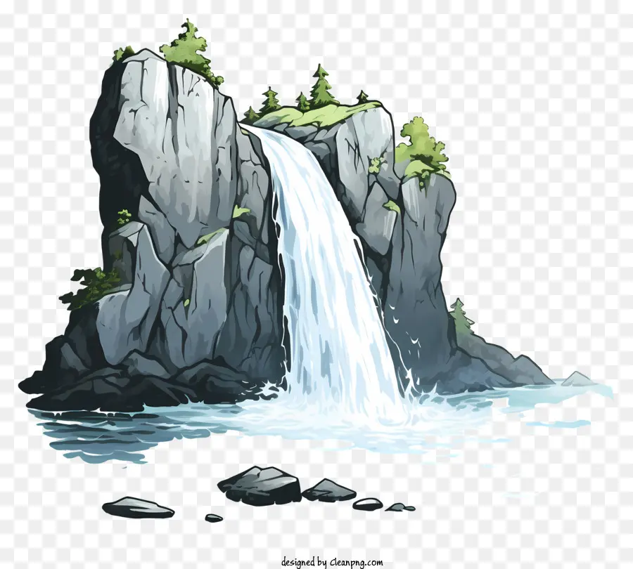 Ручная ручная водопад，мультфильм водопад PNG