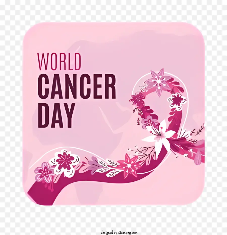 Всемирный день борьбы против рака，розовая лента PNG