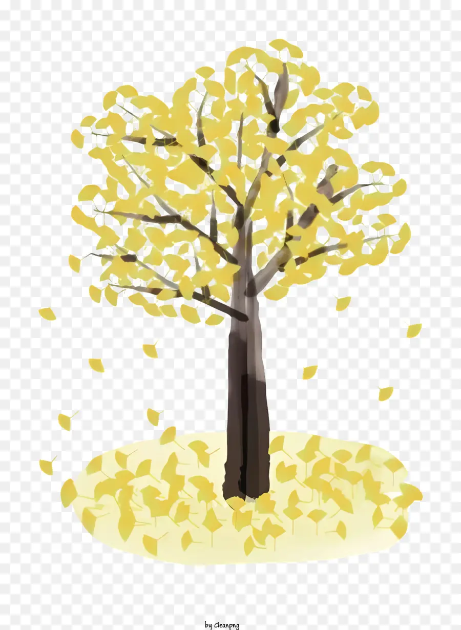 Осенние Листья，желтый дерево PNG