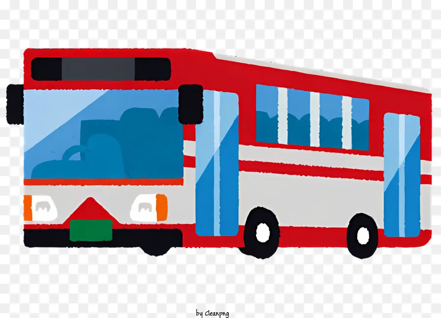 автобус，красный и белый автобус PNG