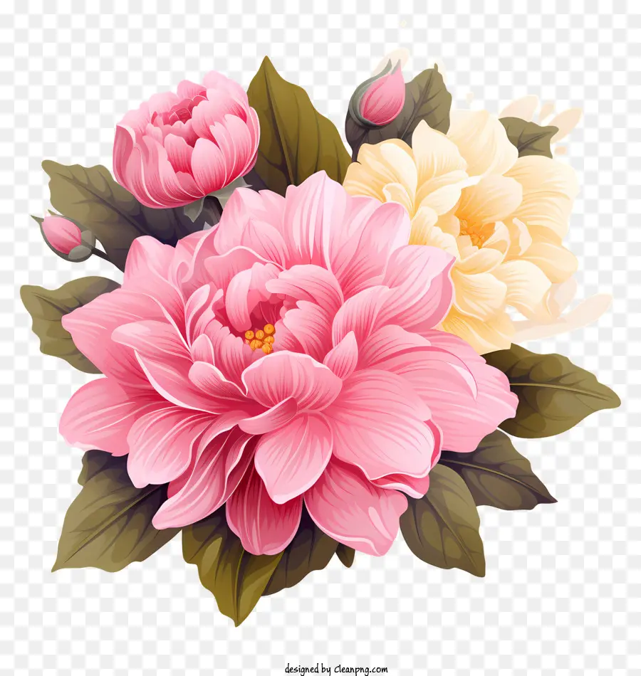 Ручный розовый цветок，цветы PNG