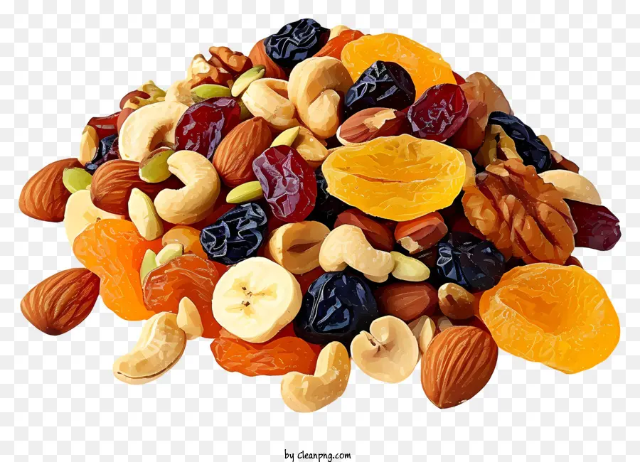 Реалистичные сушеные фрукты и орехи смесь，Сухофрукты PNG