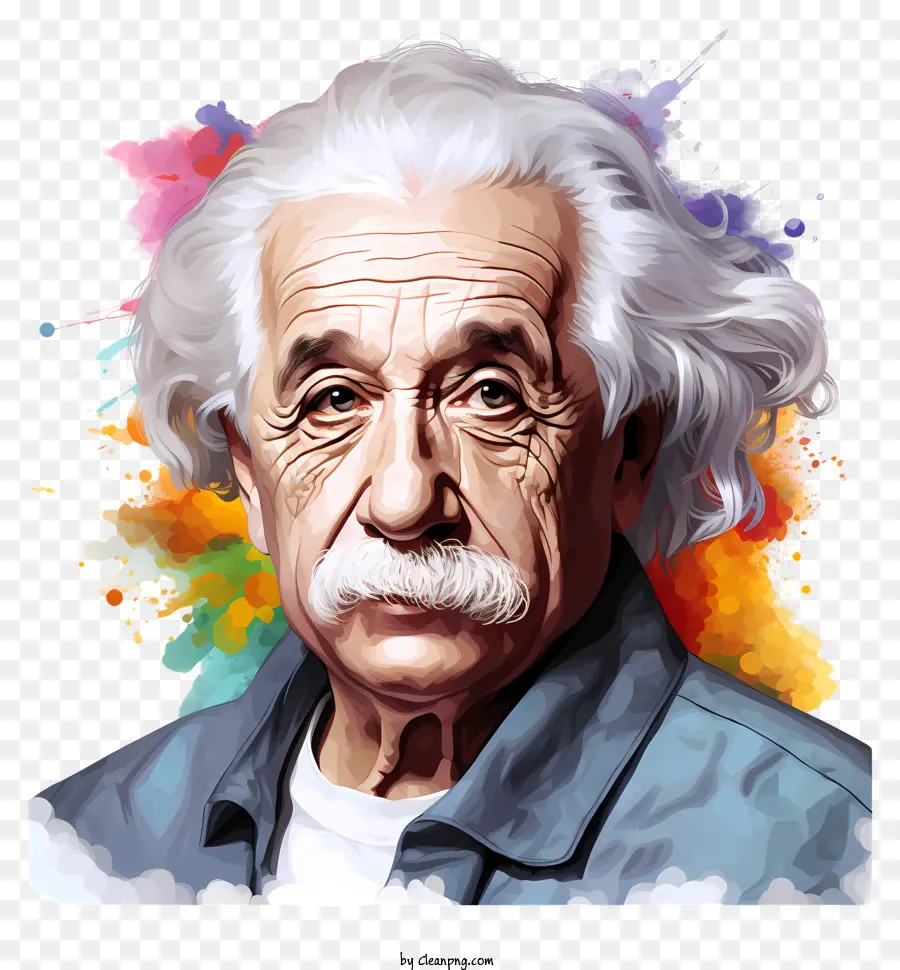 разноцветные краски Альберт Эйнштейн Портрет，портрет PNG