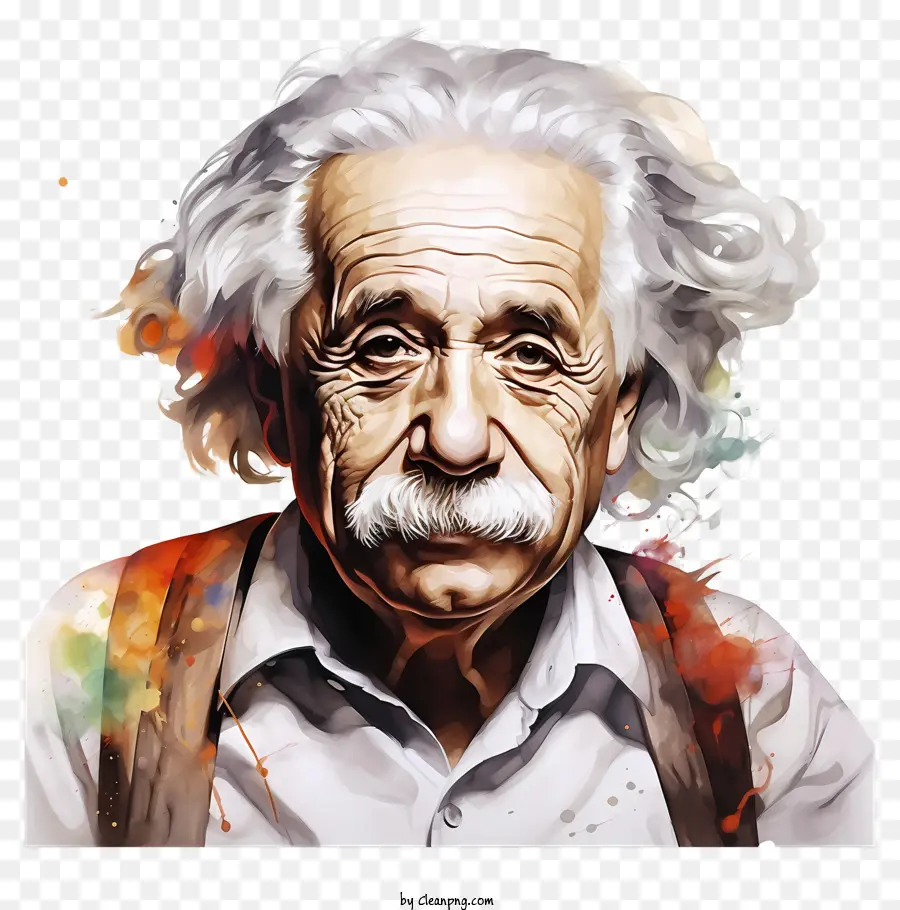 акварельный портрет Альберт Эйнштейн，Альберт Эйнштейн PNG