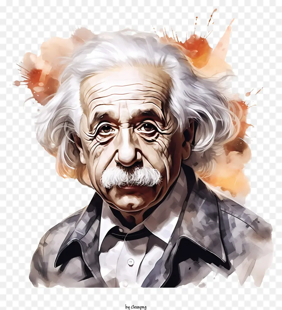 акварельный портрет Альберт Эйнштейн，акварельная живопись PNG