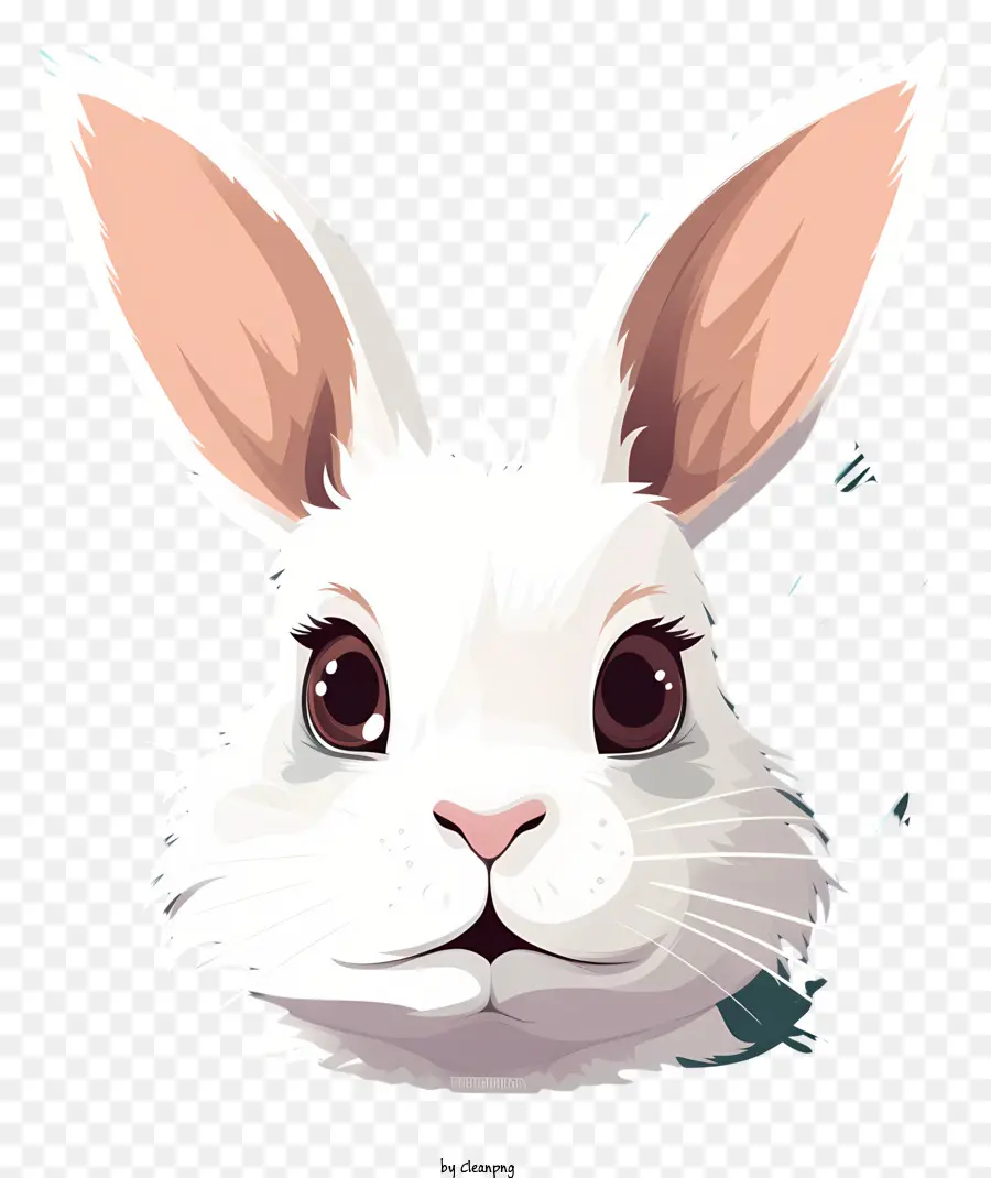 Милая голова кролика，Белый Кролик PNG
