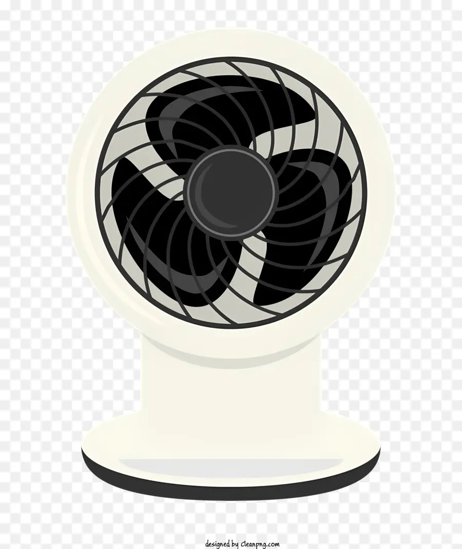 Белый вентилятор，черная база PNG