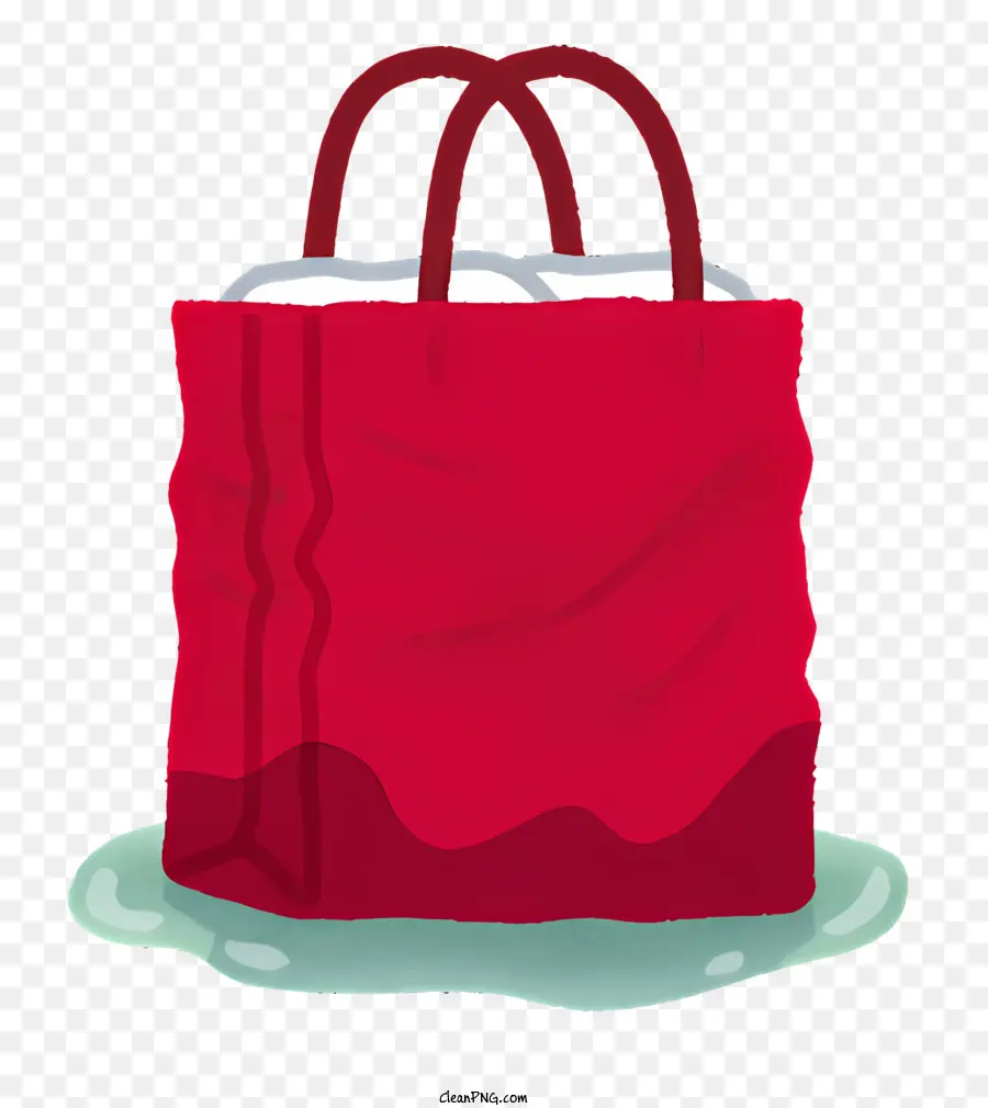 красная хозяйственная сумка，пятна от воды PNG