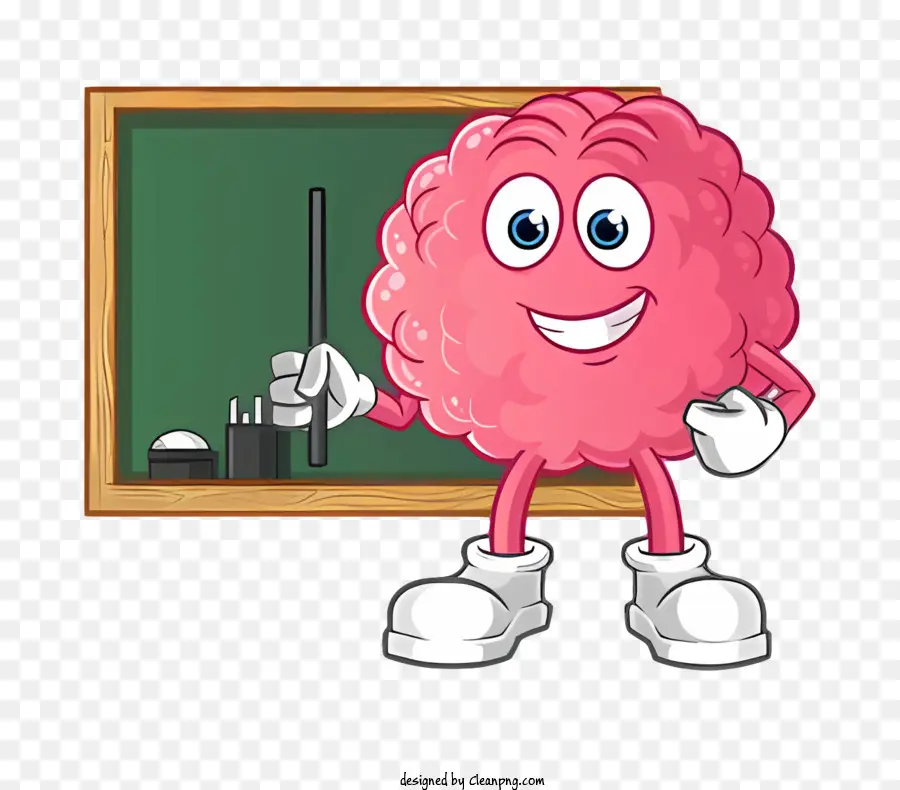 мультфильм мозг，Розовый мозговой персонаж PNG