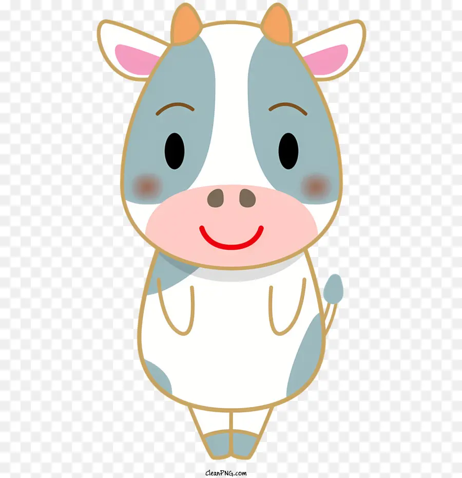 Cartoon Cow，корова с открытым ртом PNG