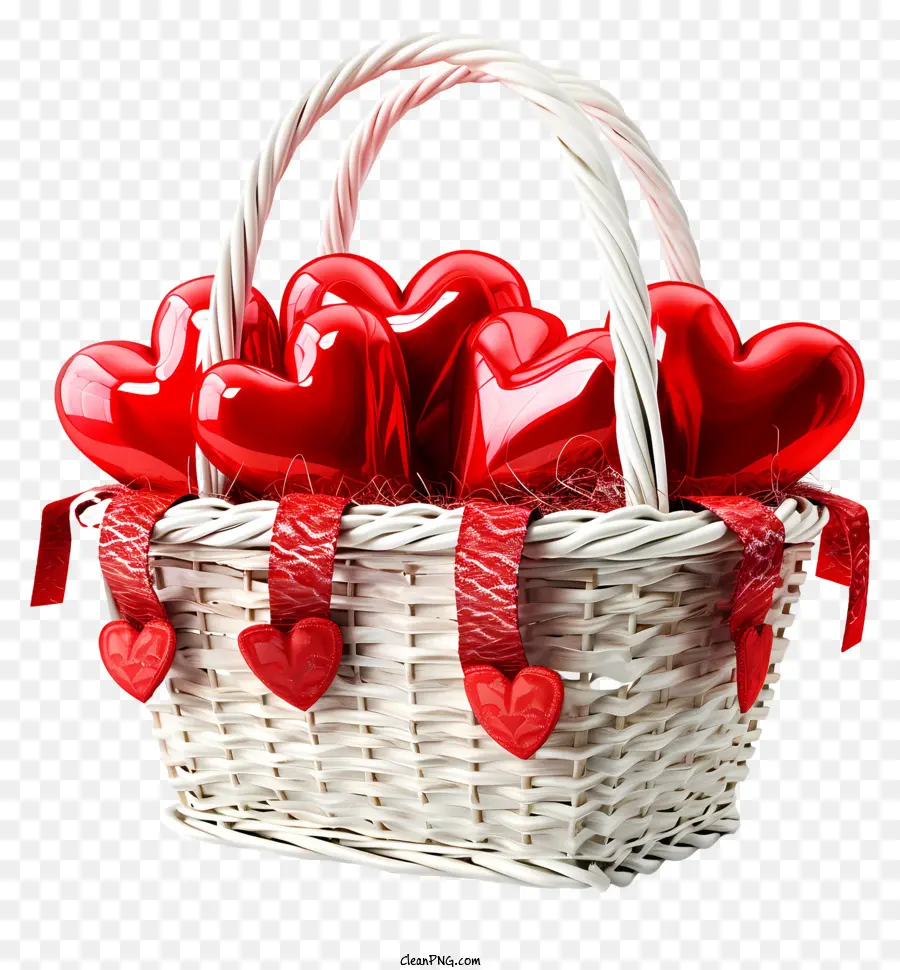 Подарочная корзина Дня Святого Валентина，тканая корзина PNG
