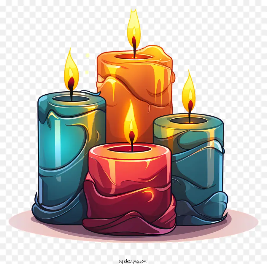 свечи，красочные свечи PNG