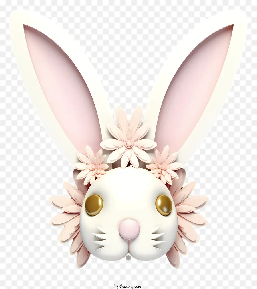 кролика уши с цветоком Daisy，Кролик PNG