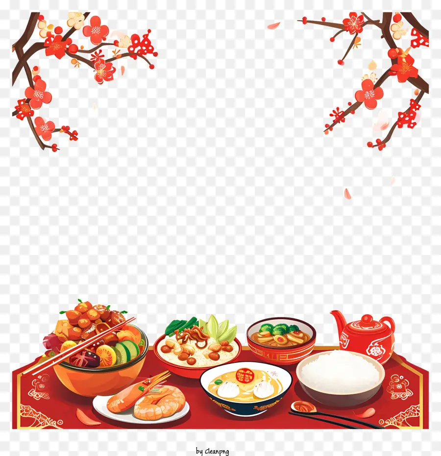 китайское новогоднее меню，Китайский Новый год PNG