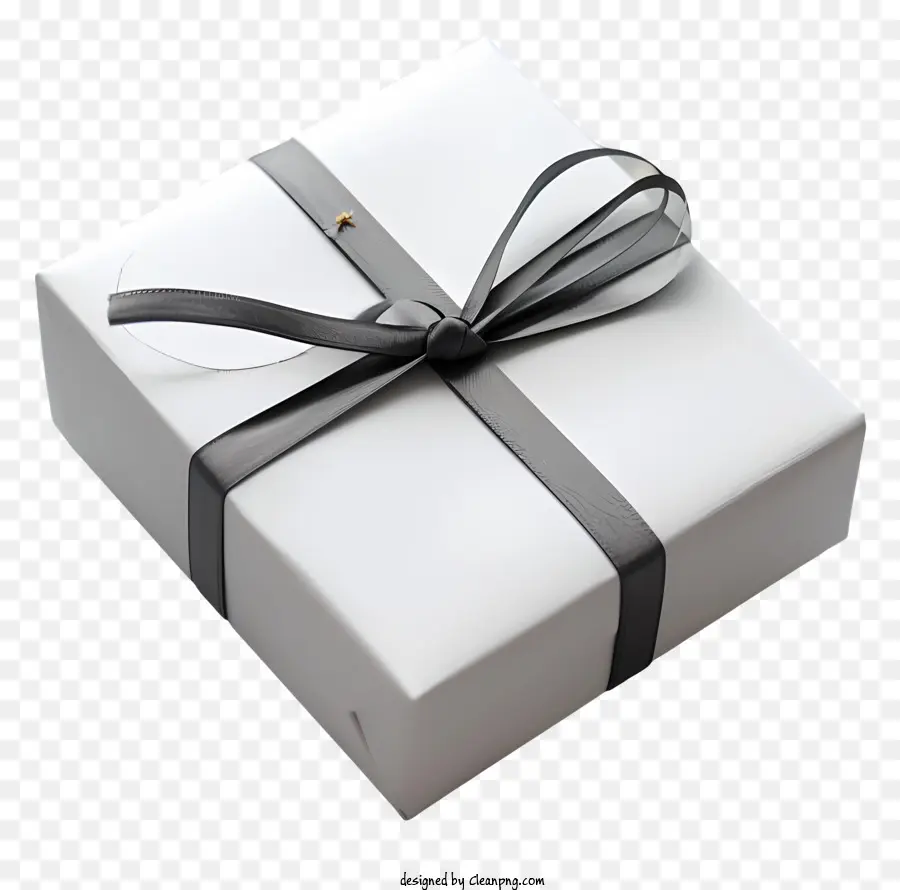 подарок на Валентин для парня，Белая коробка с черным луком PNG