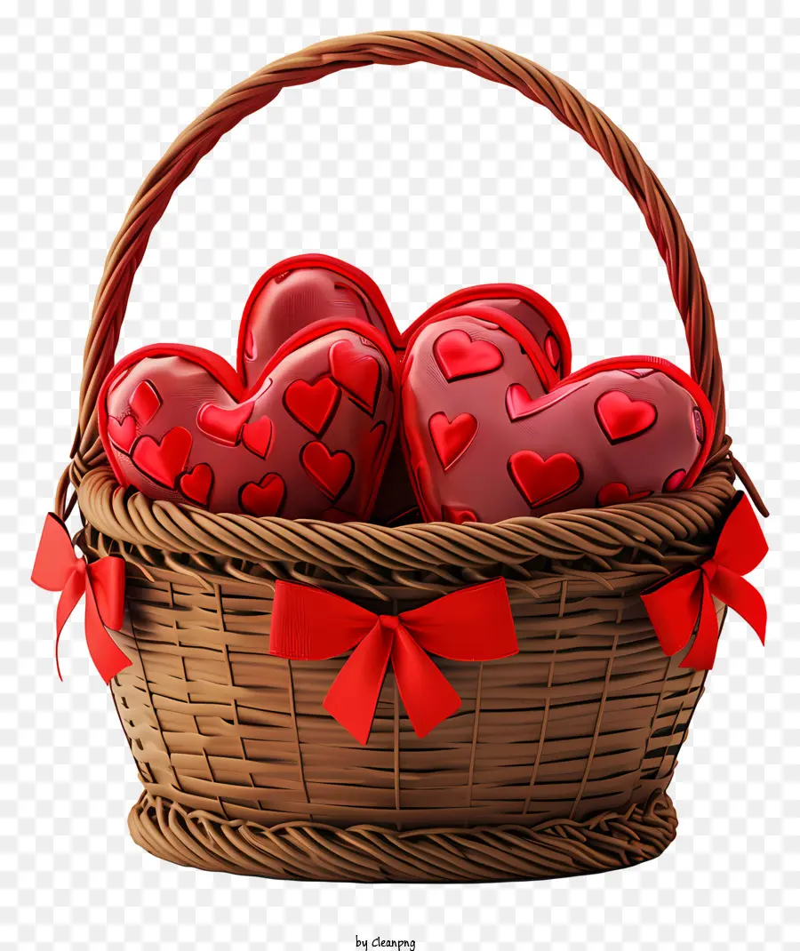 Подарочная корзина Дня Святого Валентина，плетеная корзина PNG