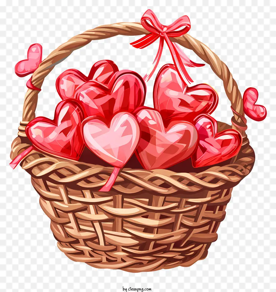 Подарочная корзина Дня Святого Валентина，плетеная корзина PNG