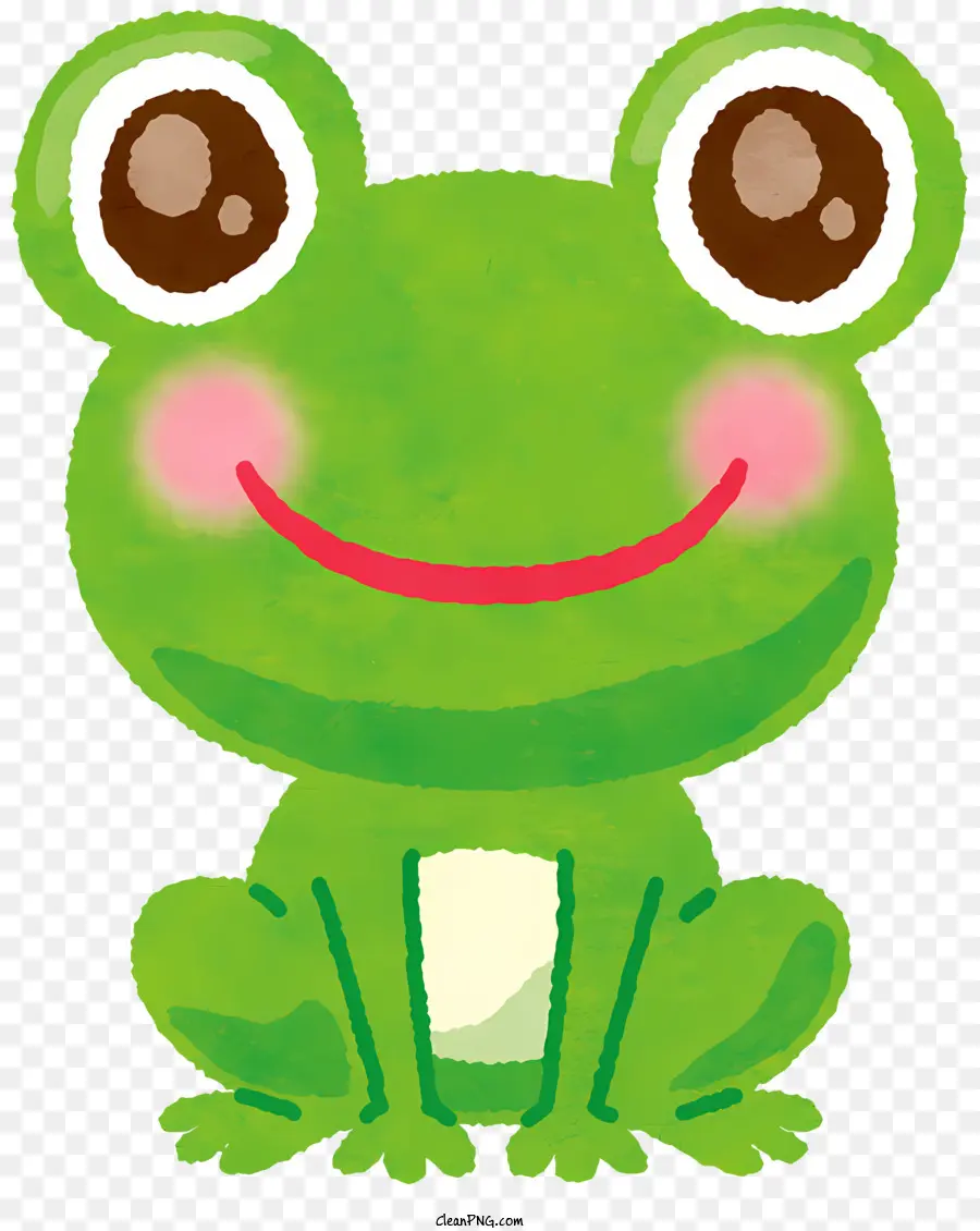 зеленая лягушка，улыбка PNG