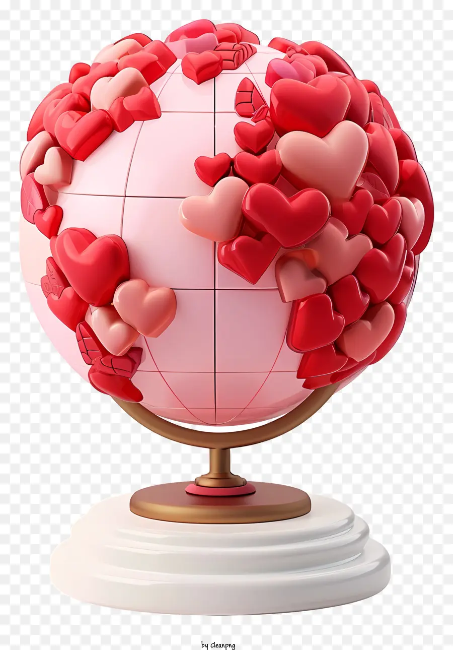 Valentines Day，Сердце в форме глобуса PNG