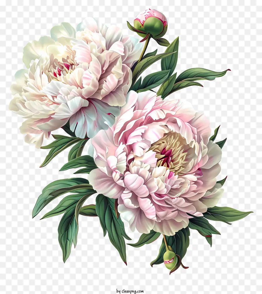 Расположение цветов пиона，розовые пионы PNG