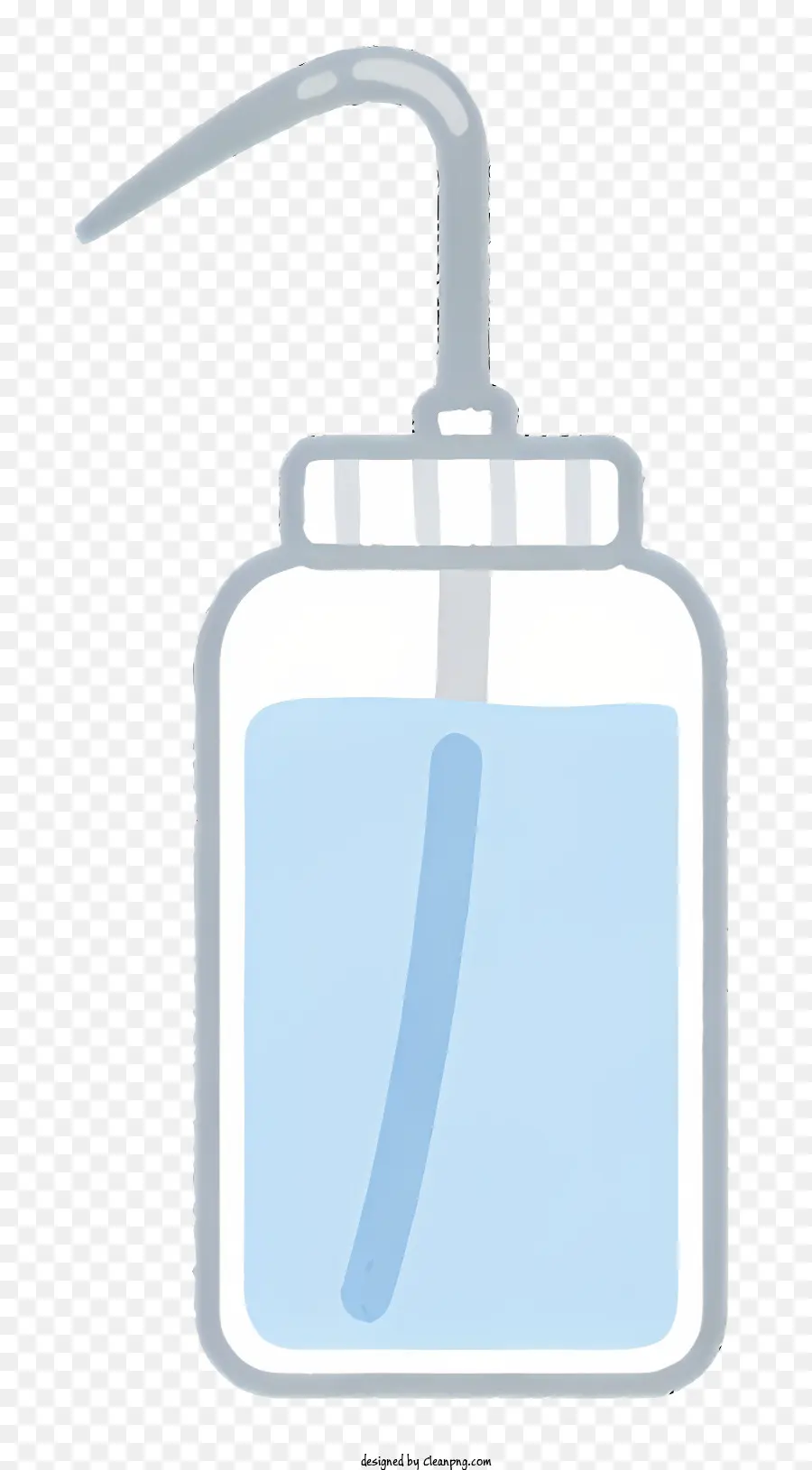 Прозрачный стеклянный контейнер，синяя жидкость PNG