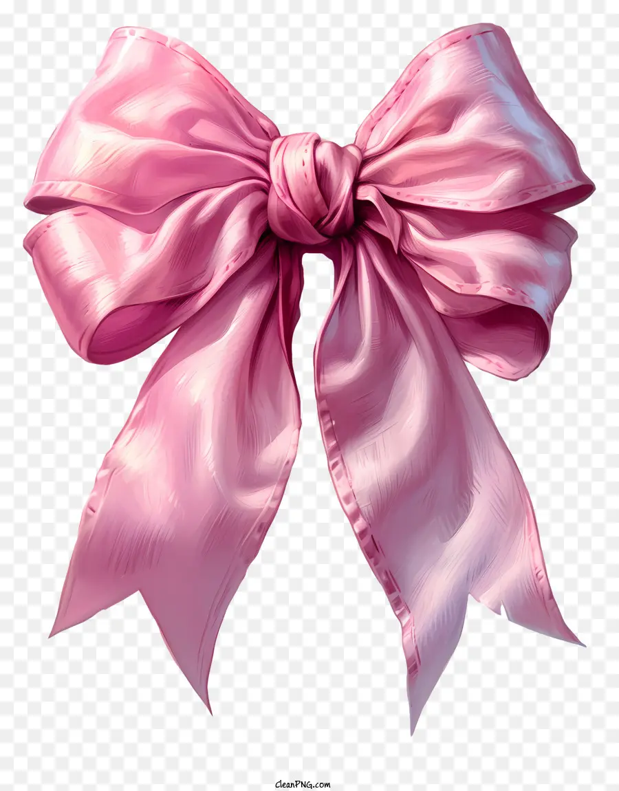 розовая лента，Розовый атласный лук PNG