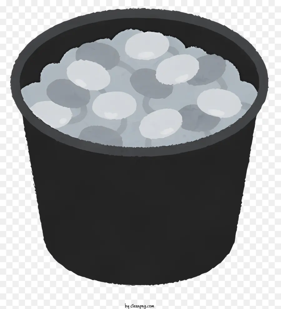 Черная чашка，белые объекты PNG