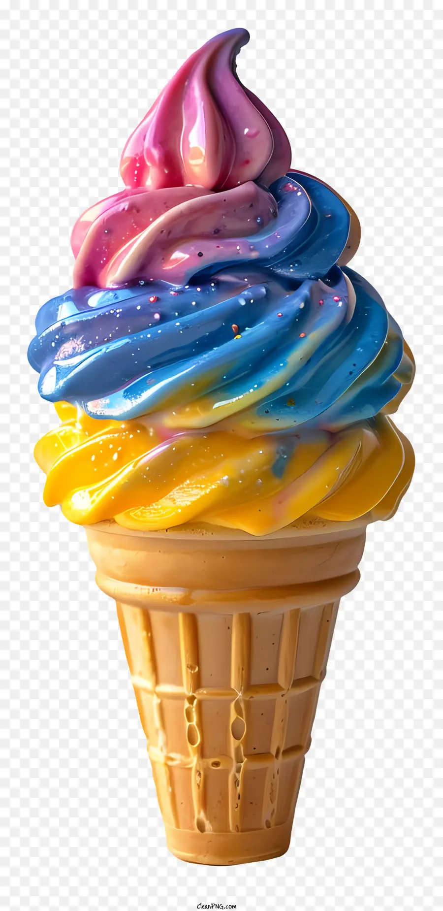 радужный конус мороженого，Ice Cream Cone PNG