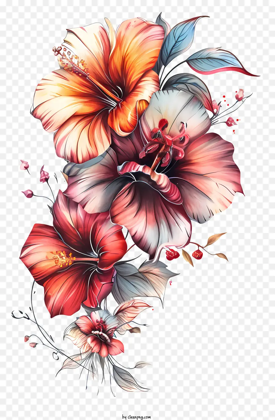 Пользовательские цветы，живопись PNG