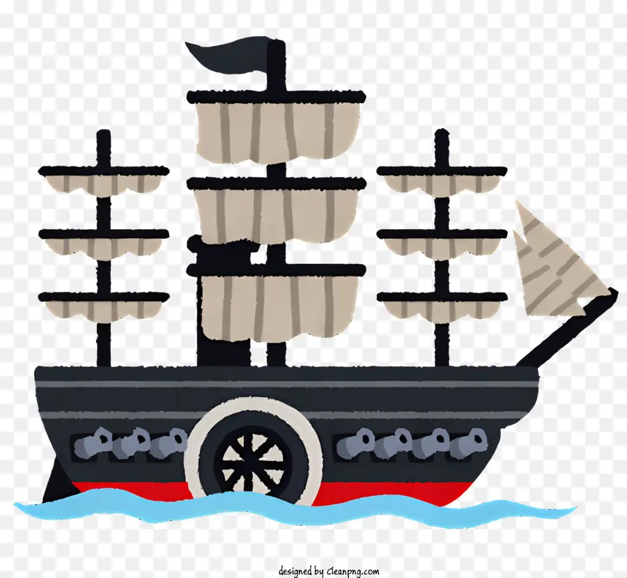 парусное судно，деревянный корабль PNG