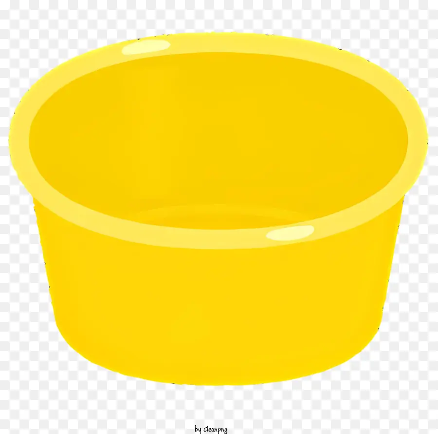 Желтая пластиковая миска，крупным планом PNG