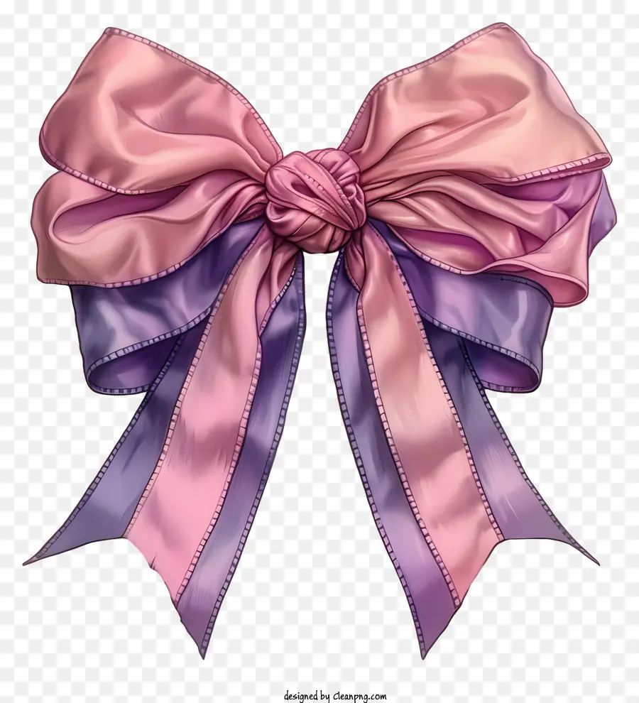розовая лента，розовый и фиолетовый лук PNG