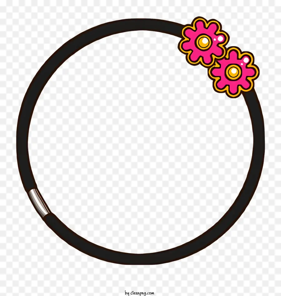 черно розовый цветок，круглый объект PNG
