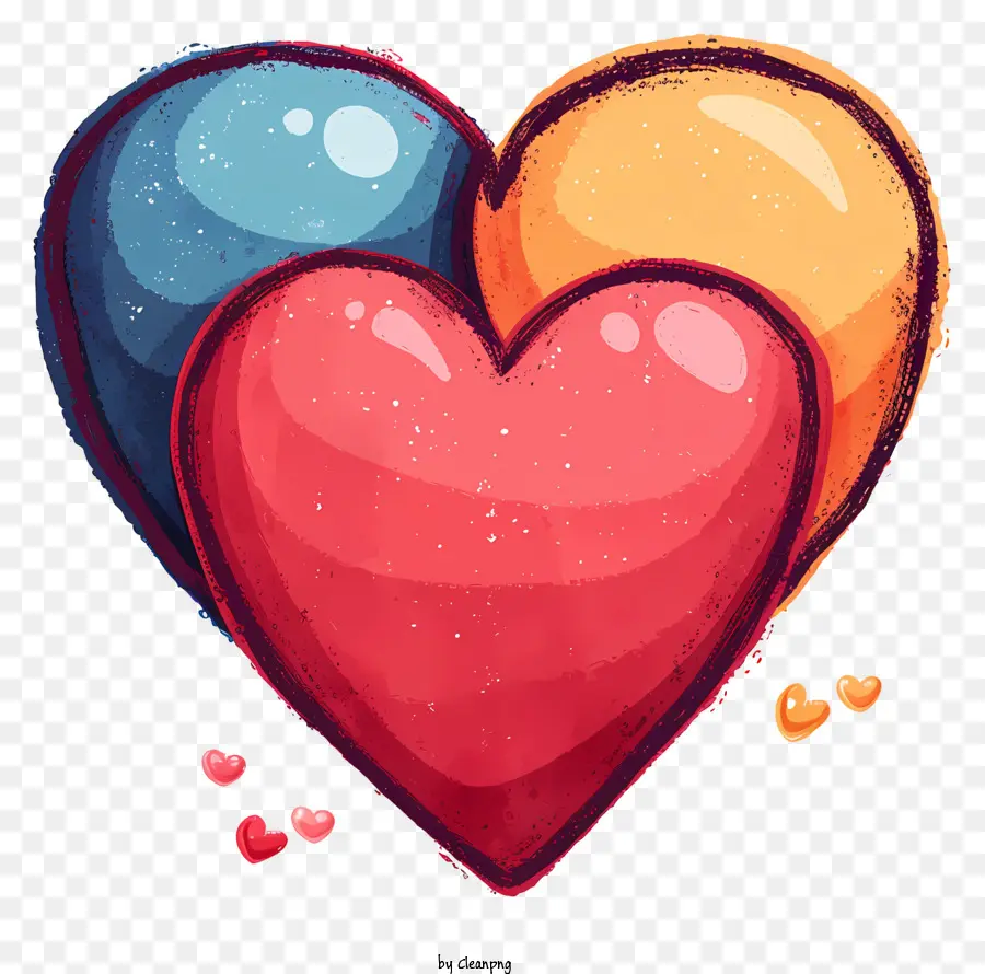 Сердце разговора в стиле каракули，сердце Emoji PNG