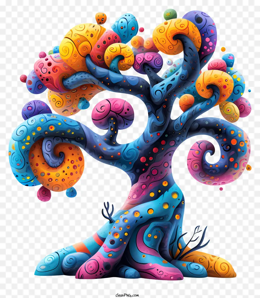 Абстрактное дерево，красочное дерево PNG