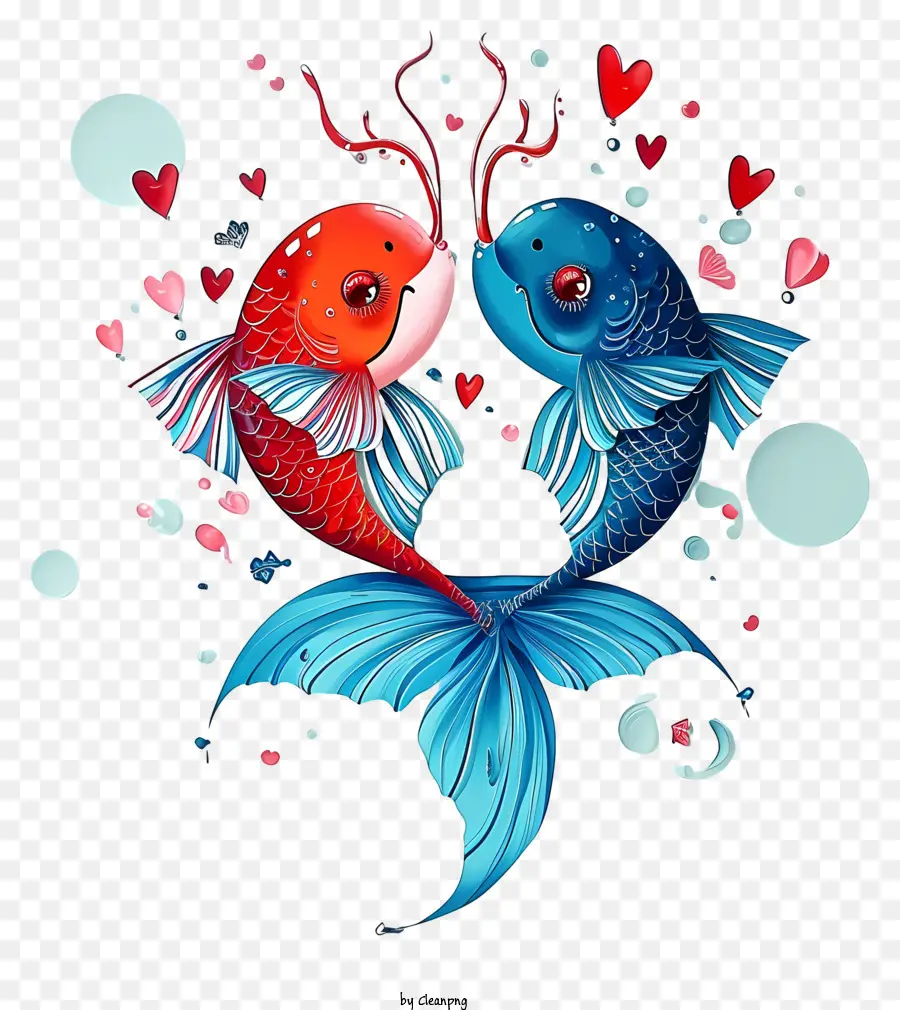 День Святого Валентина рыба，красочная рыба PNG