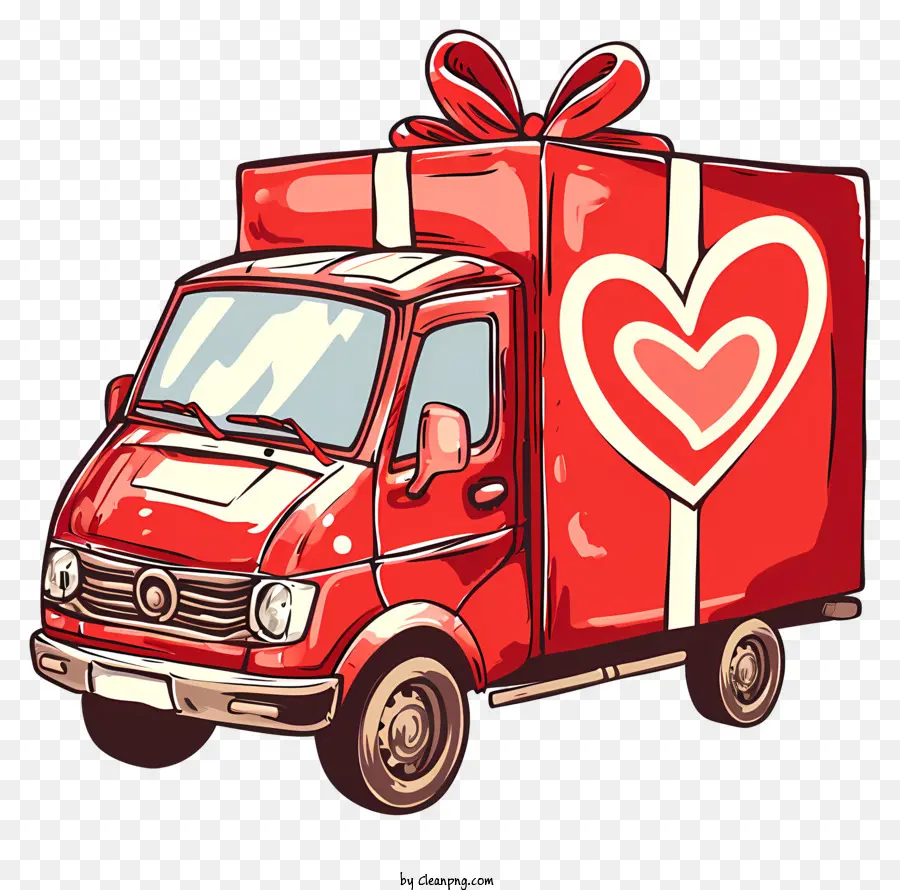 Доставка подарков Валентина，Delivery Truck PNG