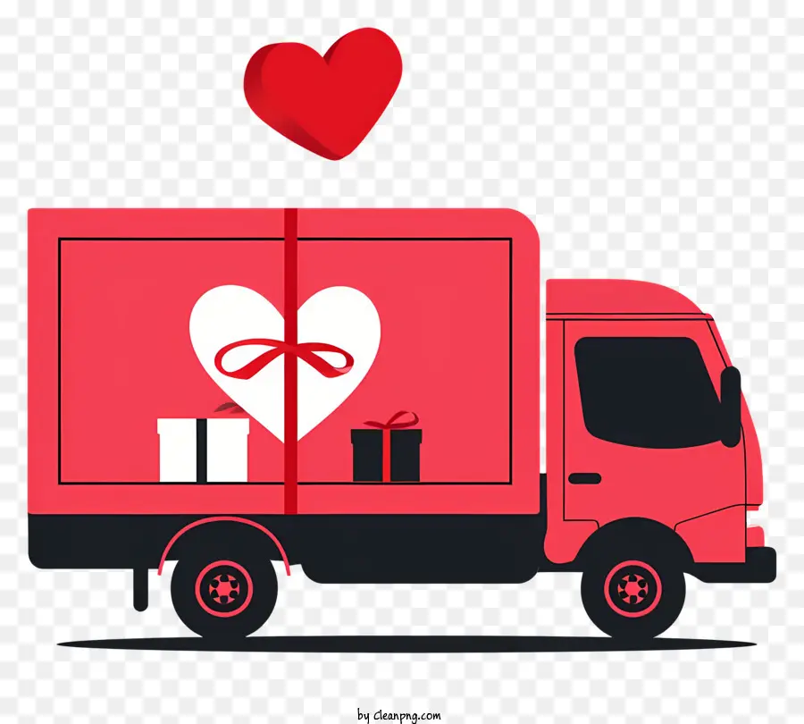 Доставка подарков Валентина，Delivery Truck PNG