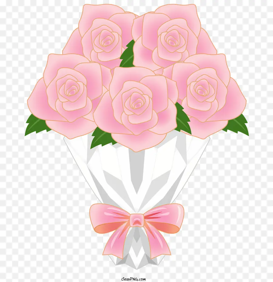 Роза，букет розовых роз PNG