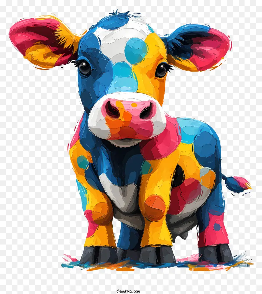 Cartoon Cow，красочная корова PNG