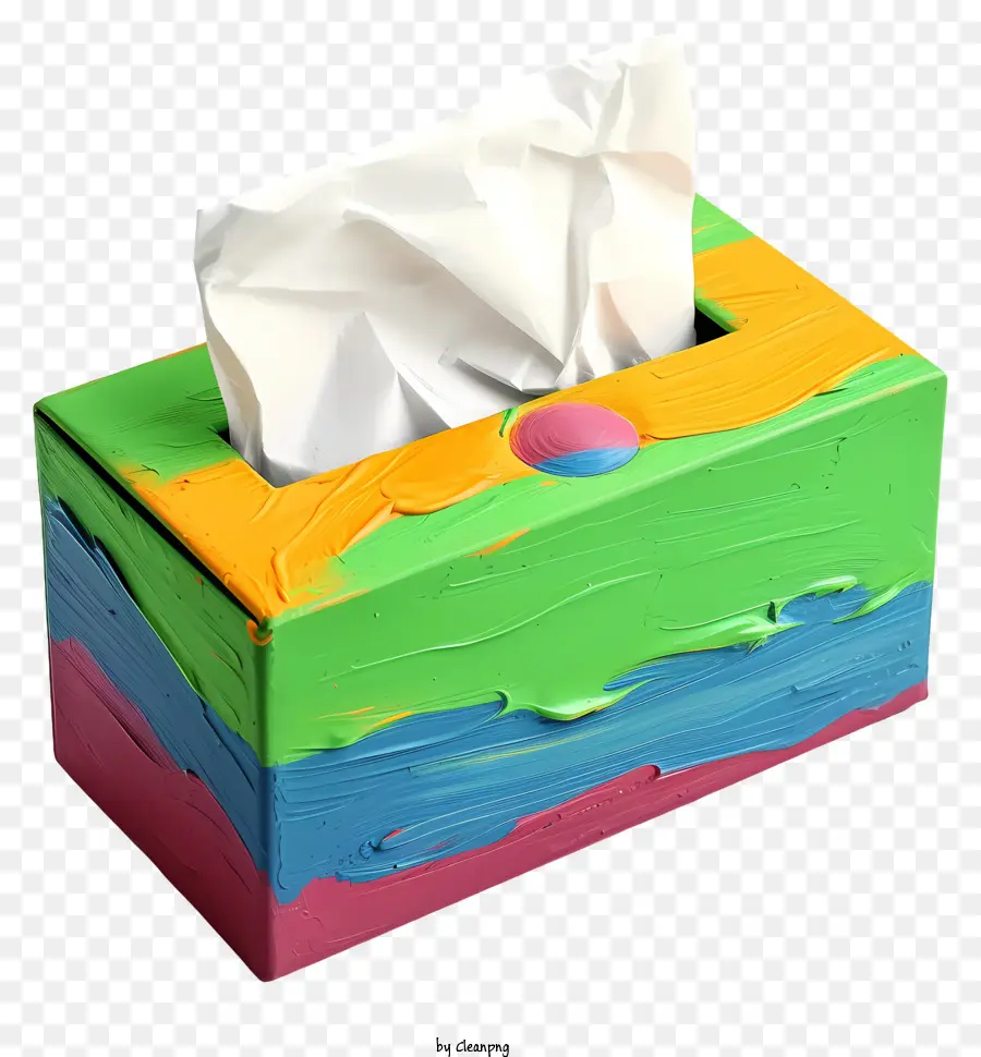 разноцветные краски для ткани коробки，Пластиковая коробка ткани PNG